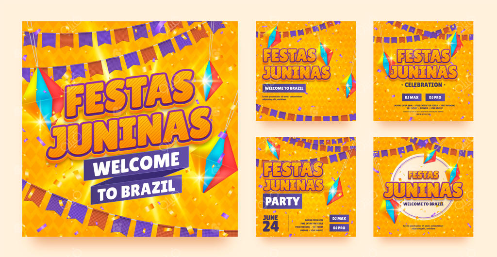 پست‌های اینستاگرام جشن فستا جونیان با تم گرادیانت