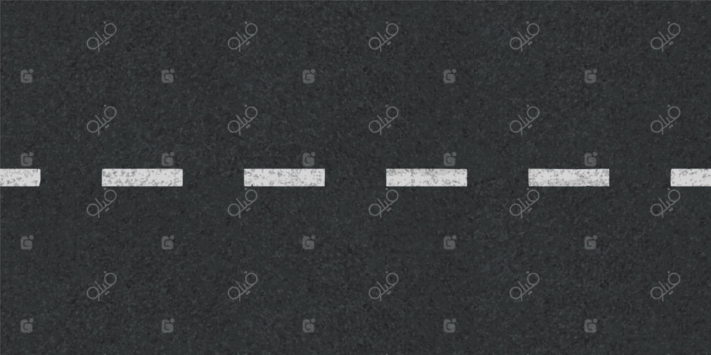 پس‌زمینه‌ای از جاده‌ای با خط‌چین از نمای بالا