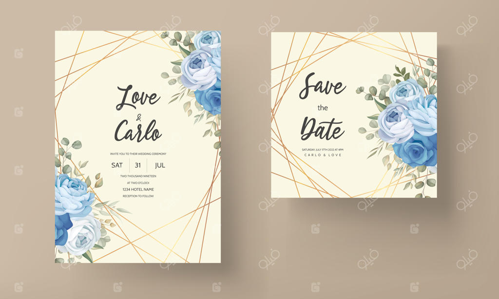 پترن کارت دعوت عروسی با طرح گل دست‌سازی شده