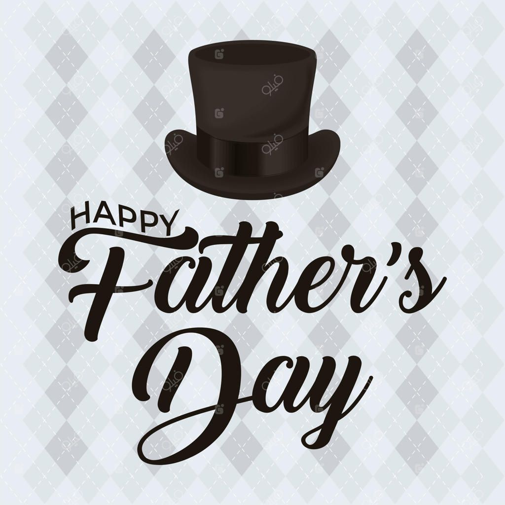 دعوت‌نامه روز پدر با طراحی حروف و کلاهی خاص