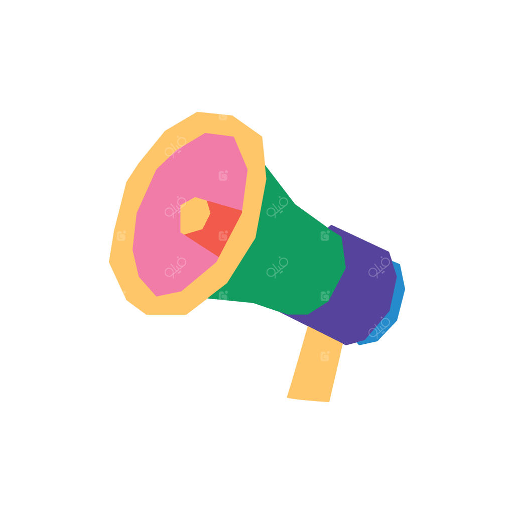 تصویرسازی اسپیکر رترو با طراحی خاص و بدون خط دور در پس‌زمینه خالی