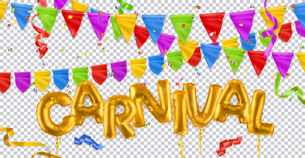 تزئینات جشن: بالن‌های طلایی، پرچم‌ها، روبان‌ها و کاغذپاش.