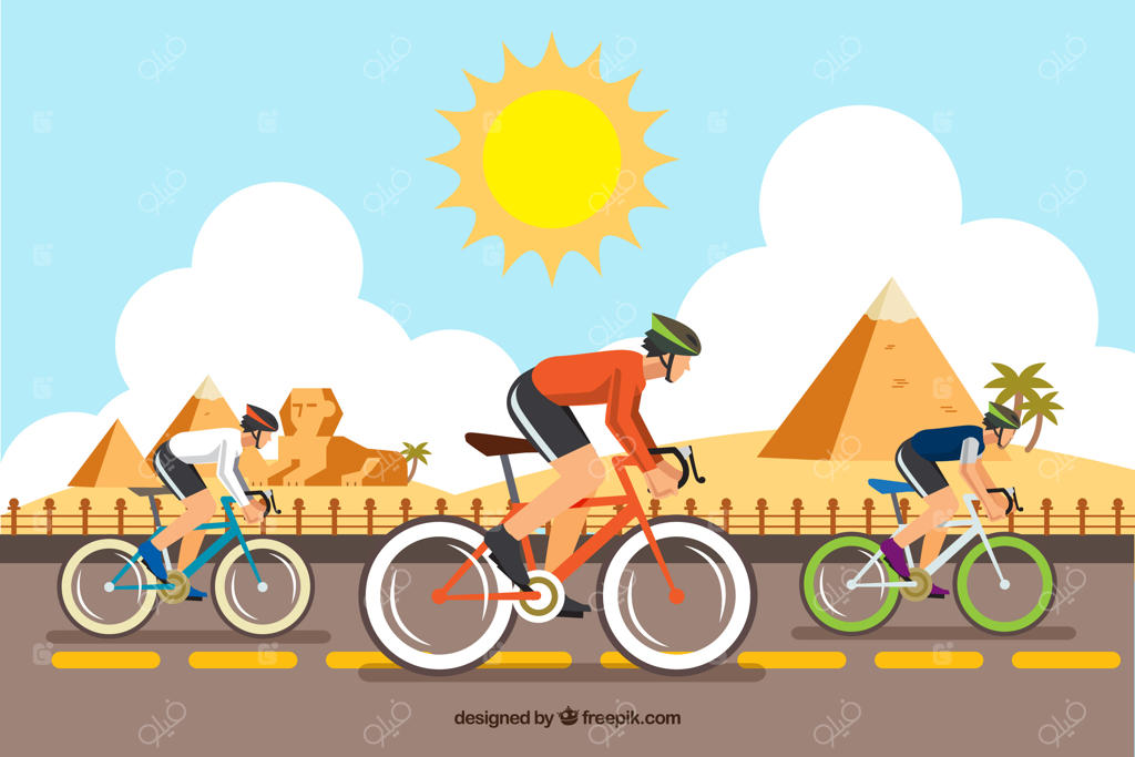 مسابقه دوچرخه‌سواری در مصر با طراحی تخت