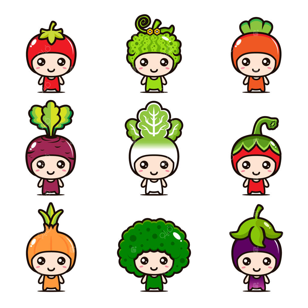 مجموعه طراحی وکتور با تم سبزیجات