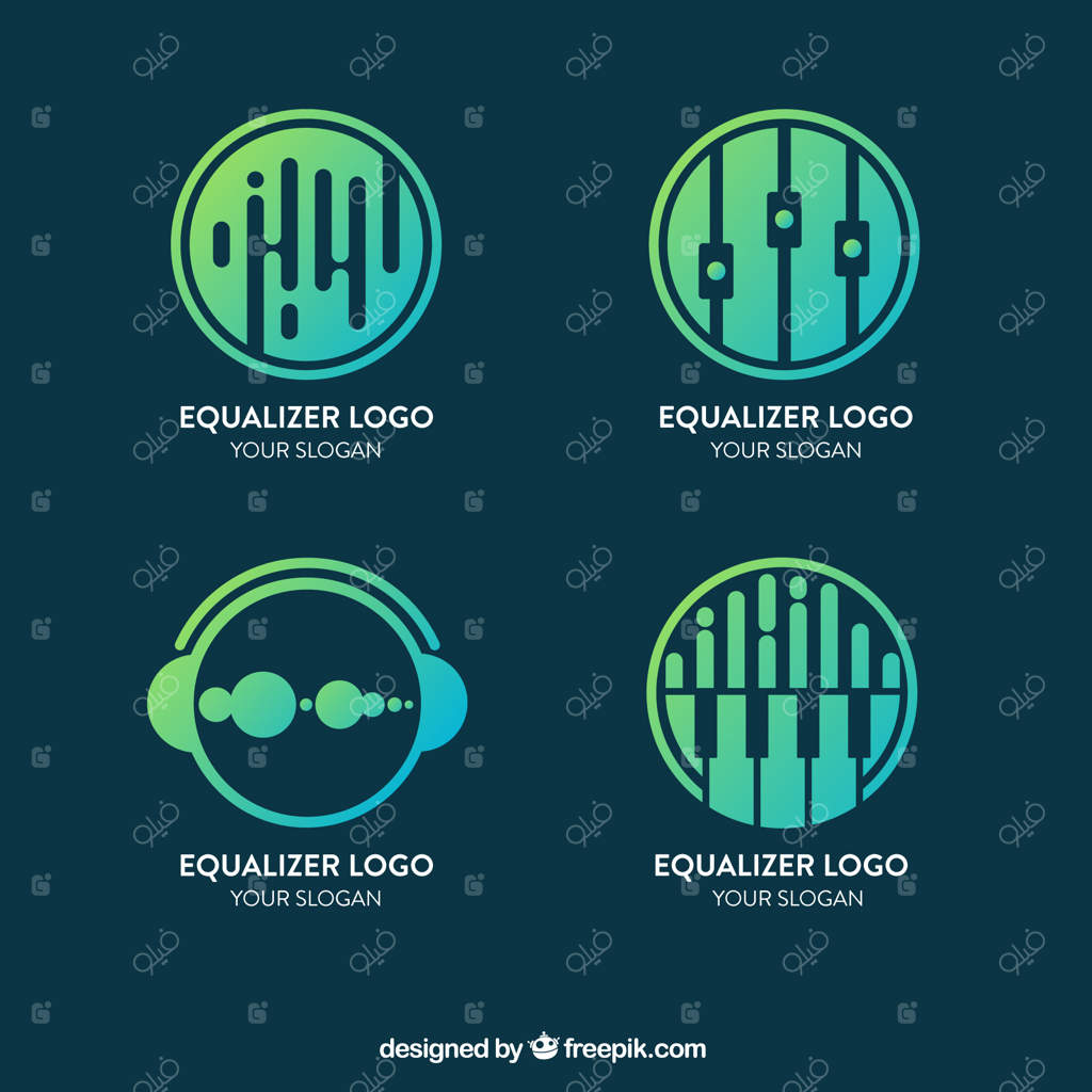 مجموعه لوگوهای اکولایزر با سبک گرادیانت
