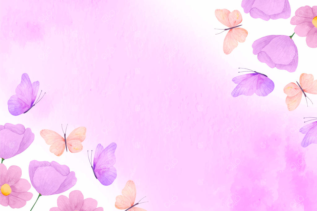 پس‌زمینه آبرنگی پروانه رنگارنگ