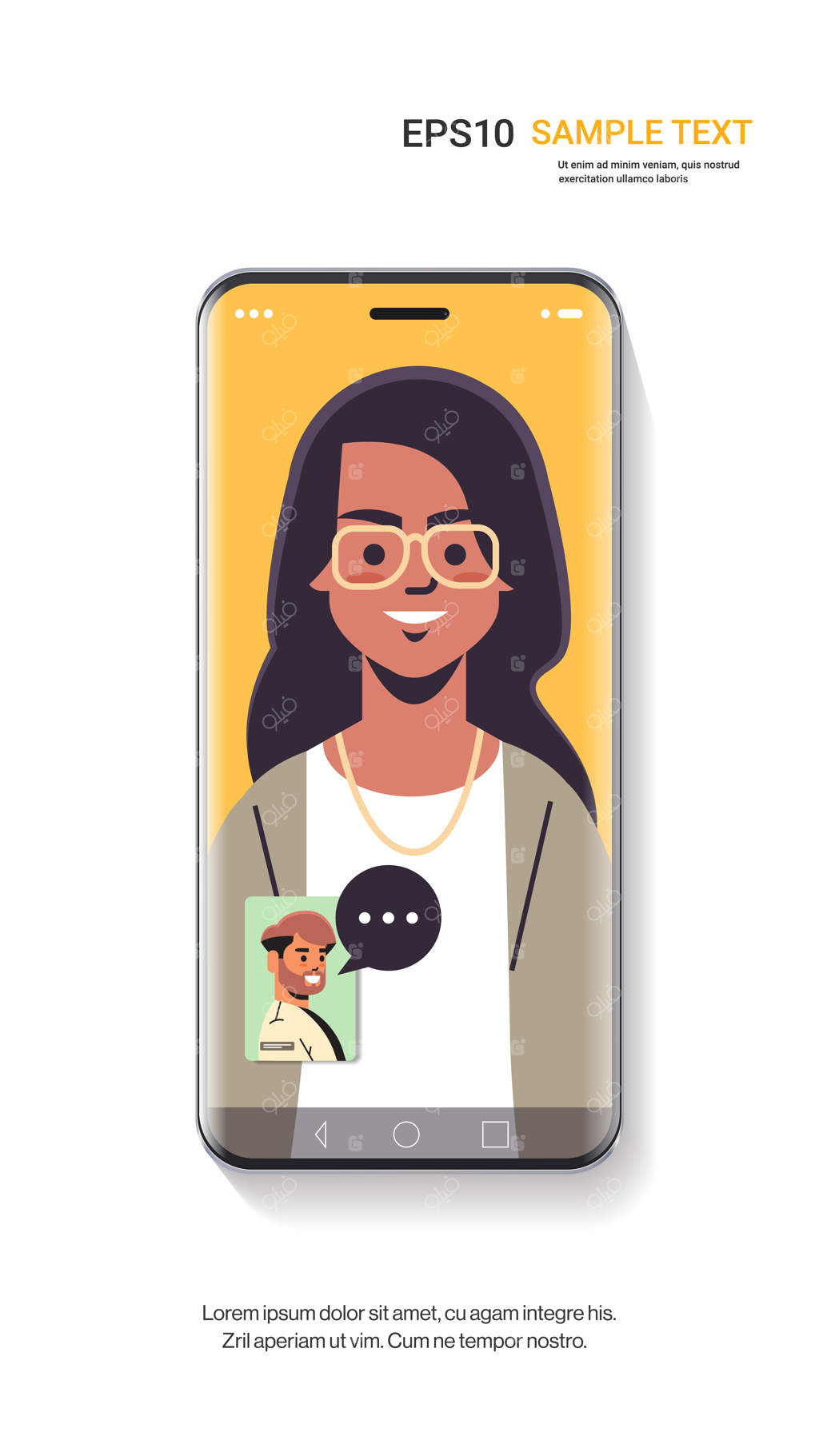 زن در حال مکالمه تصویری با مرد روی صفحه گوشی: ارتباط در یک رابطه از راه دور