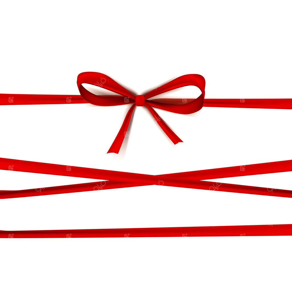 پاپیون لوکس باریک با سه گره قرمز برای هدیه