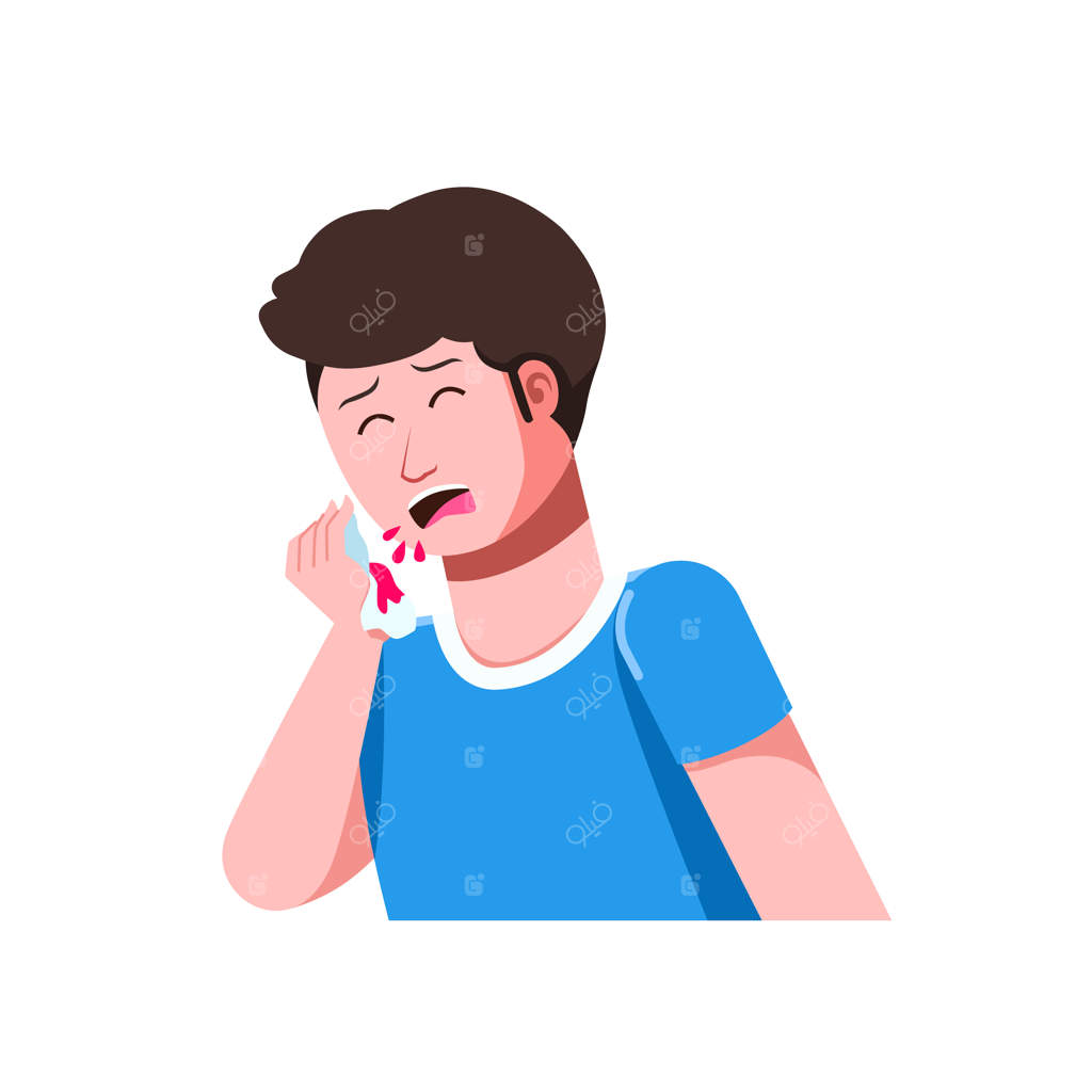 مرد مبتلا به سرفه خون‌آلود: تصویرسازی پزشکی از بیماری‌های ریه و التهاب