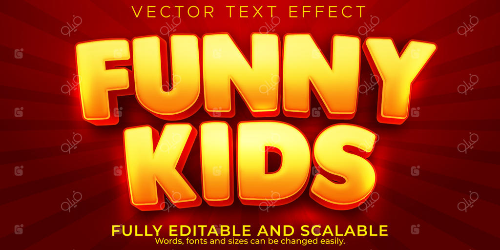 افکت متنی کارتونی، سبک متنی قابل‌ویرایش برای کودکان و مدرسه