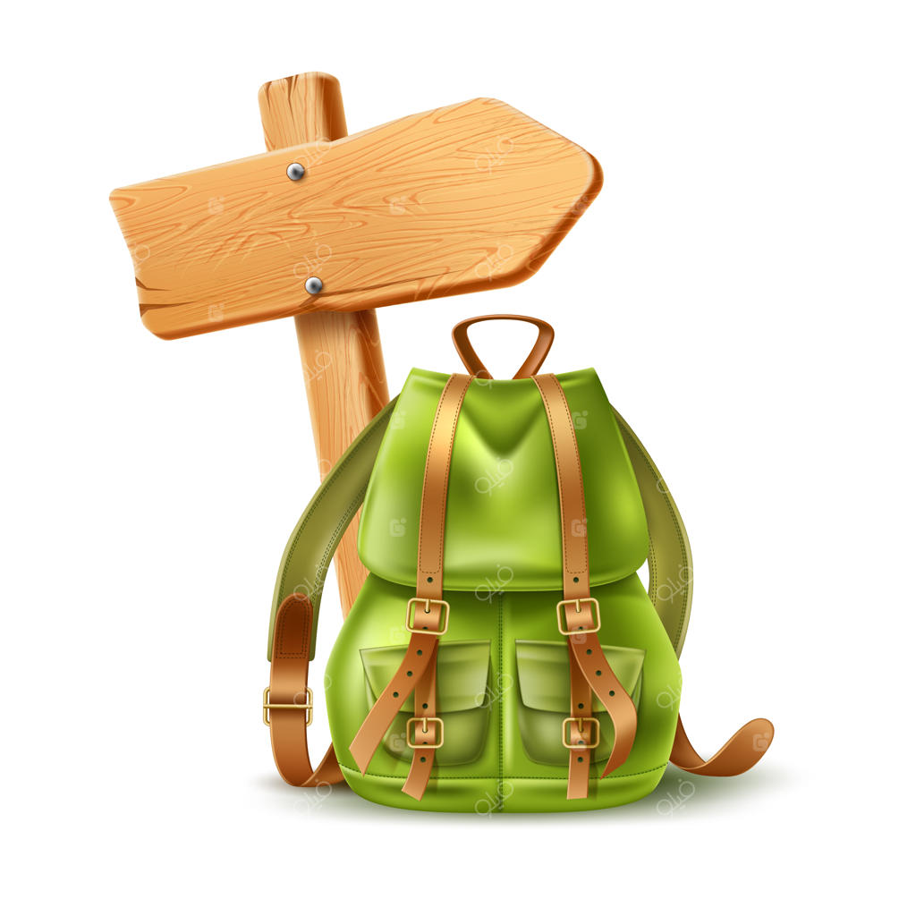 تابلوی چوبی واقعی همراه با کیف چرمی سبز توریستی