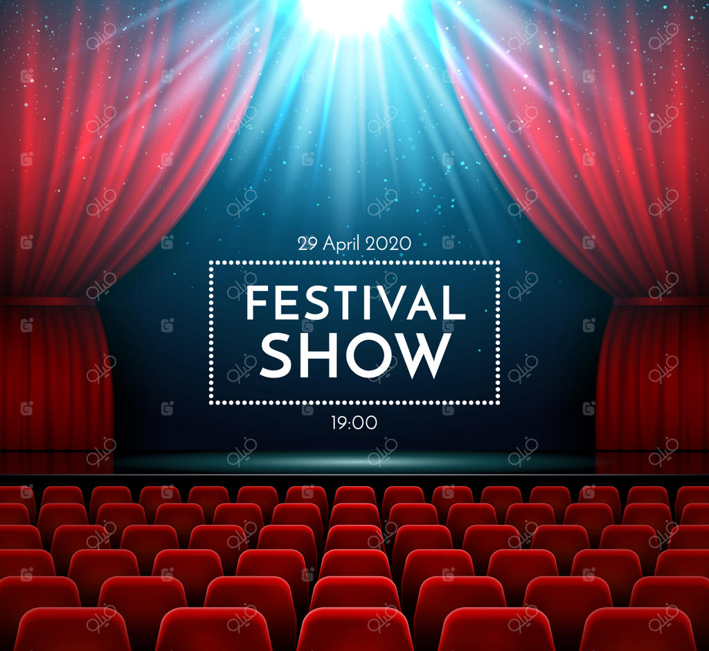 نمایش کلاسیک اپرا: فضایی با پرده‌ی مخملی قرمز، نورپردازی خیره‌کننده و صندلی‌های تئاتر.