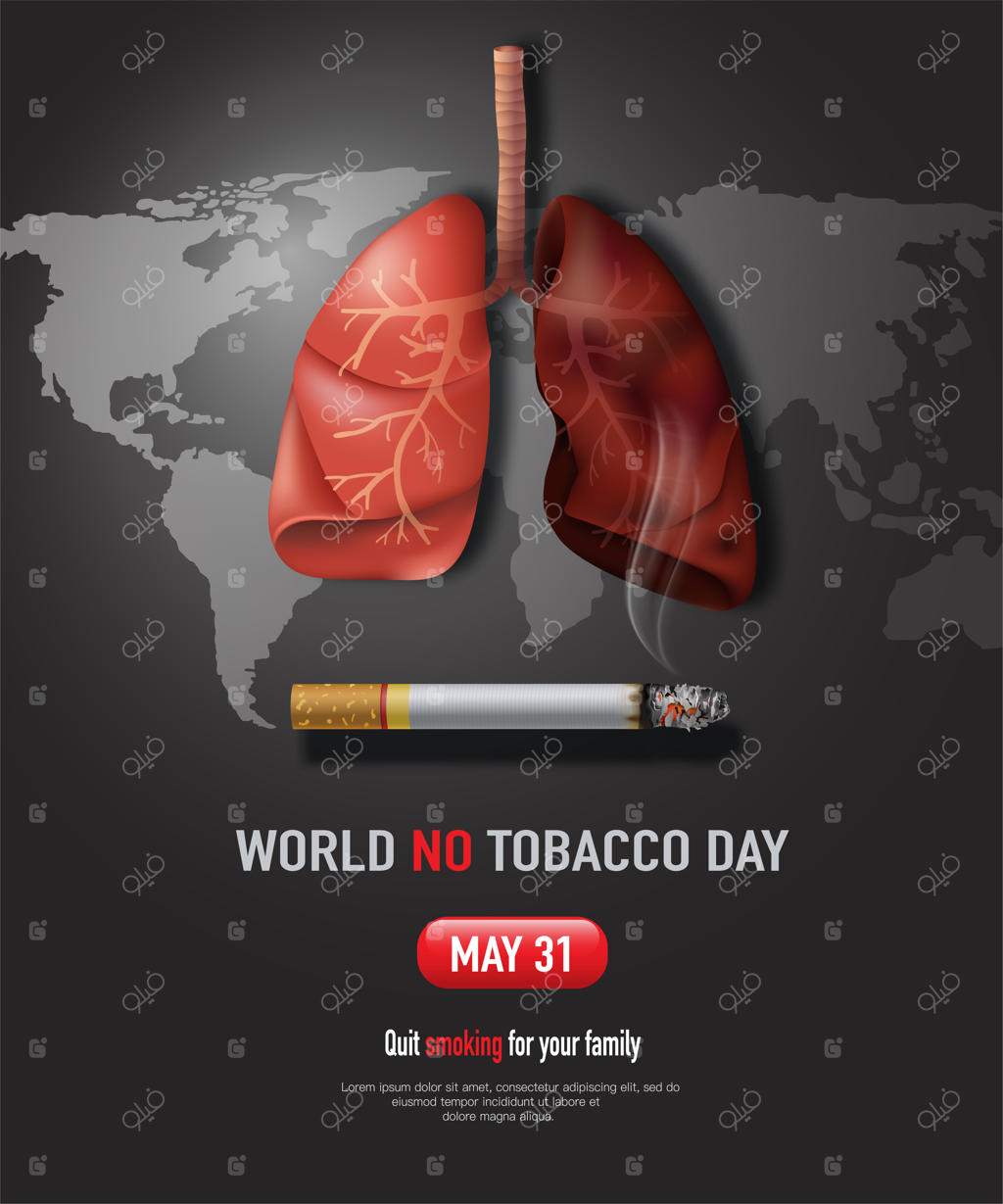 طراحی پوستر برای روز جهانی بدون دخانیات: سیگار را ترک کنید تا ریه‌های خود را نجات دهید