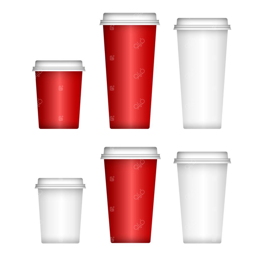 فنجان قهوه کاغذی با درب پلاستیکی سفید - فنجان یکبار مصرف ساده