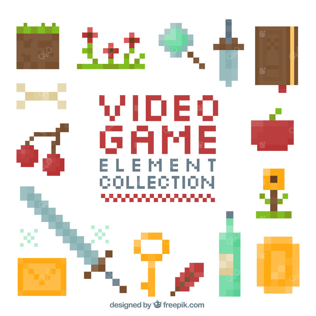 مجموعه آیتم‌های پیکسلی بازی‌های ویدئویی