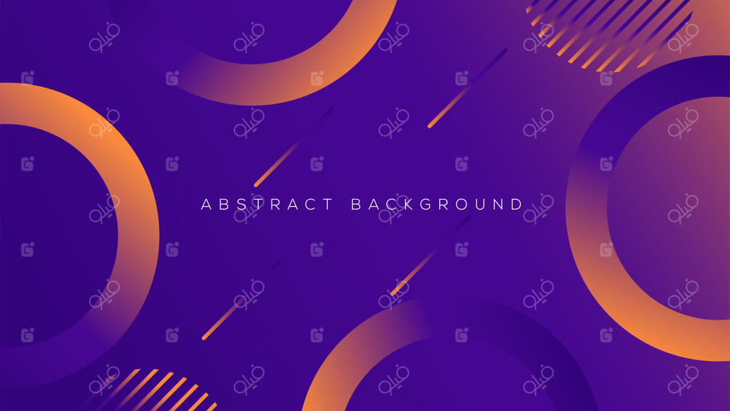 پس‌زمینه انتزاعی با رنگ‌های آبی، بنفش و نارنجی و عناصر گرافیکی هندسی برای پوستر و بروشور دیجیتال