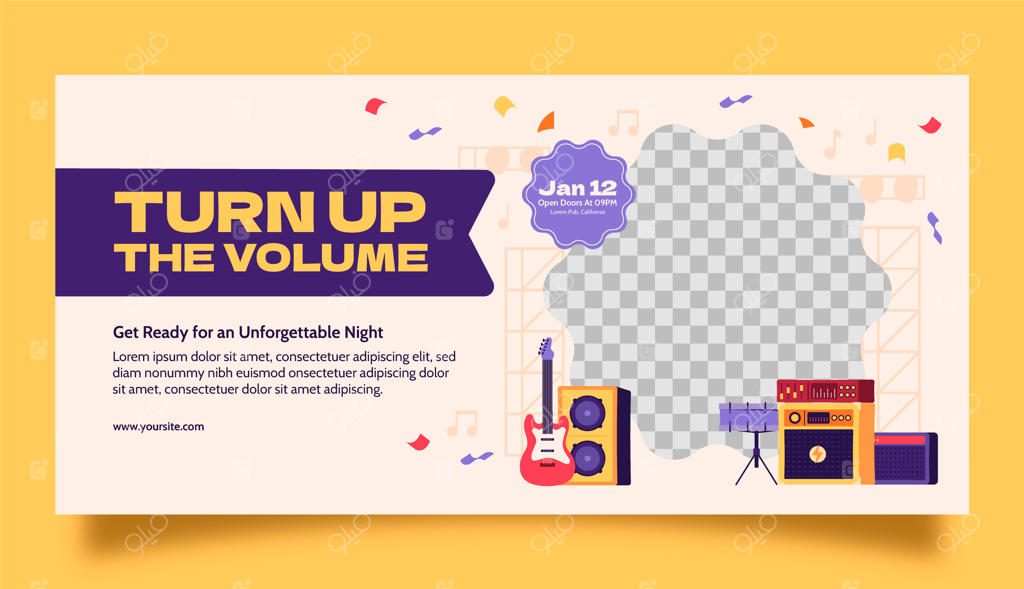 بنر افقی کنسرت موسیقی