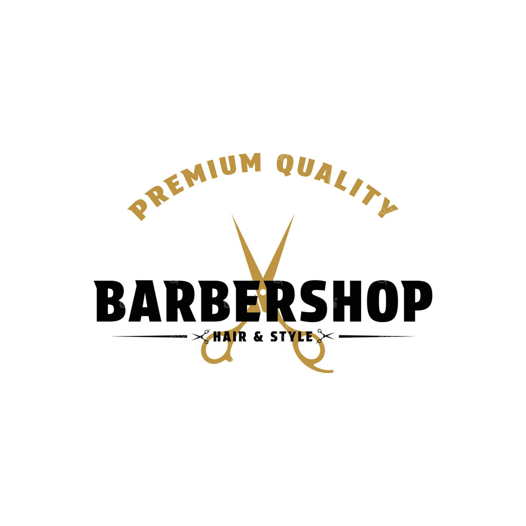 طراحی لوگوی آرایشگاه به سبک وینتیج با نماد قیچی طلایی