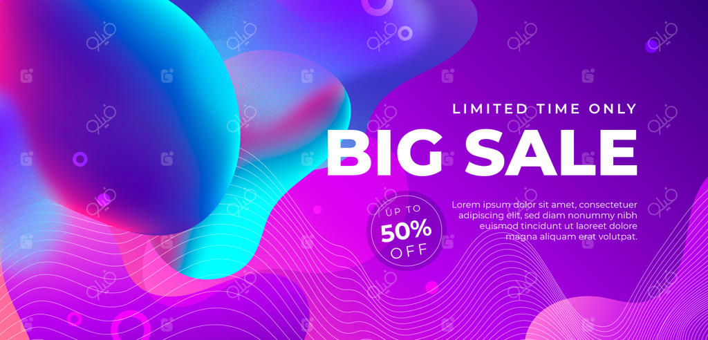 بنر افقی مایع گرادیان