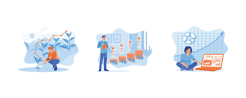 مفهوم تحلیل رشد: کاشت بذر در باغ - برنامه‌ریزی سرمایه‌گذاری بلندمدت توسط کسب‌وکار - تحلیل رشد کسب‌وکار.