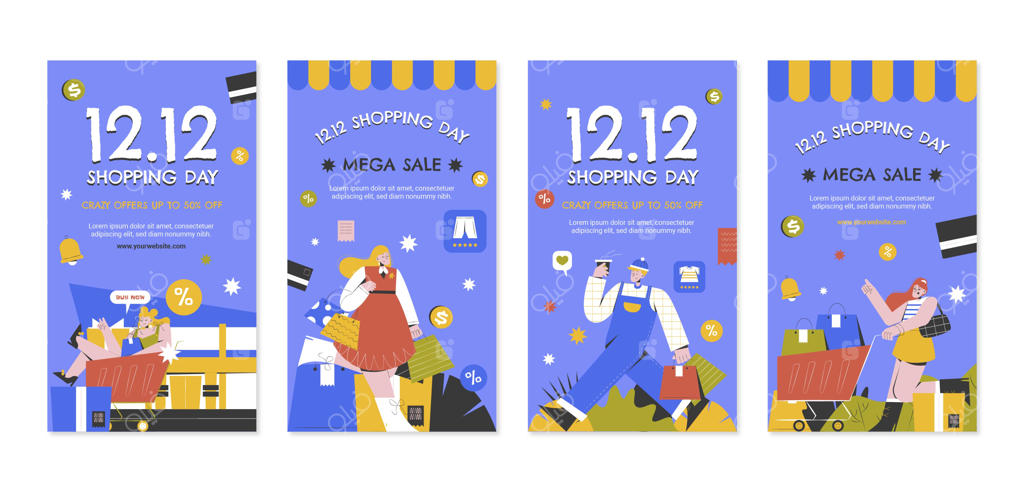 مجموعه استوری‌های اینستاگرام برای حراج‌های روز خرید 12.12