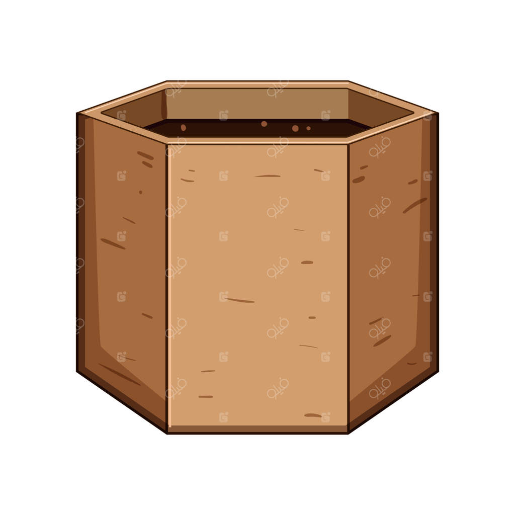 تصویر کارتونی علامت سطل کمپوست باغ