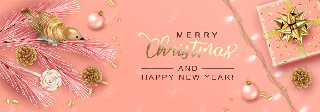 بنر واقعی کریسمس و تعطیلات سال نو مبارک