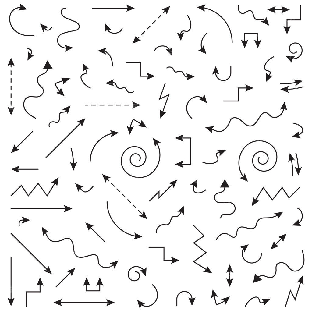 مجموعه فلش‌ها با اشکال مختلف در پس‌زمینه سفید