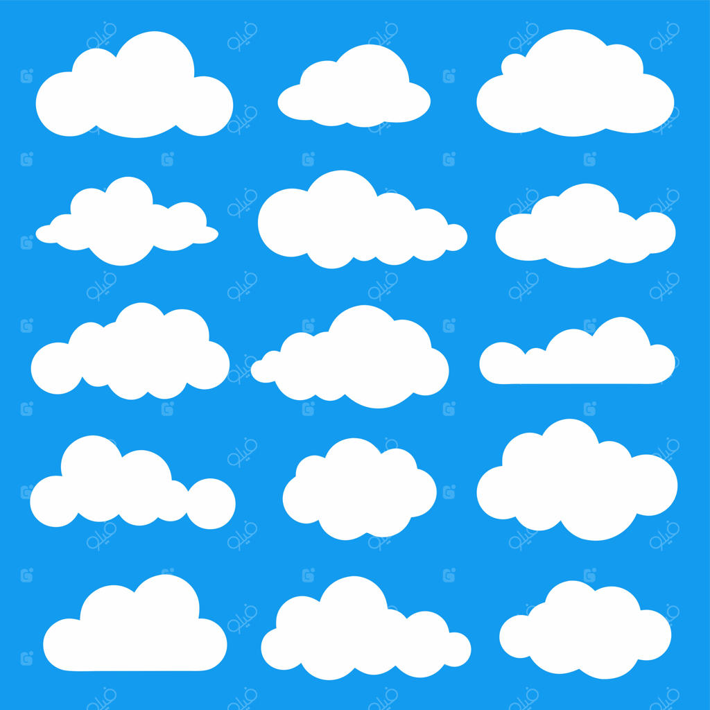 تصویرسازی مینیمال و ساده ابرهای سفید