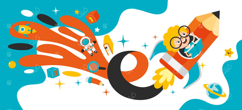 مفهوم آموزش با شخصیت کارتونی