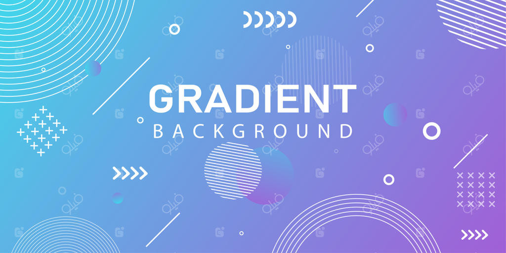 پس‌زمینه گرادینت رنگی با المان‌های هندسی