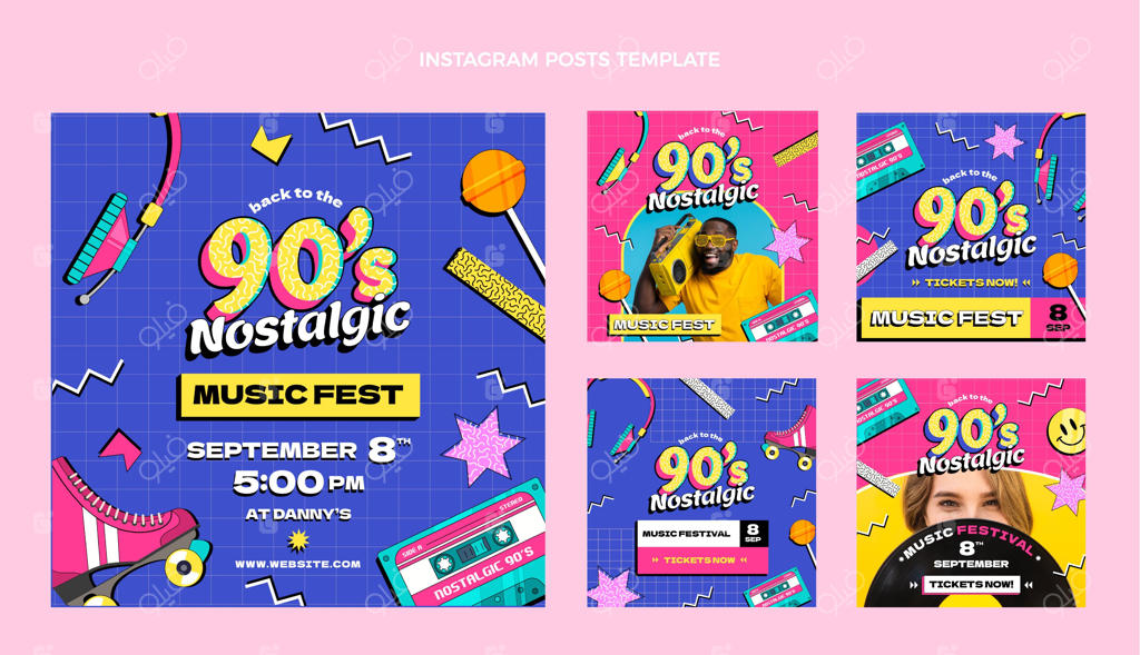 مجموعه پست‌های اینستاگرامی جشنواره موسیقی نوستالژیک دهه نود