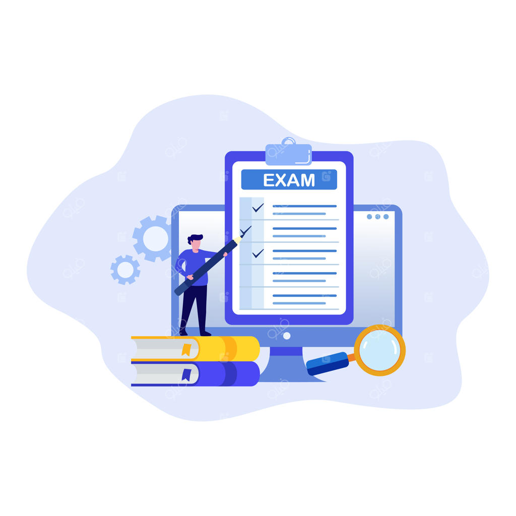 وکتور مفهومی امتحان، آزمون آنلاین و چک‌لیست پاسخ‌نامه