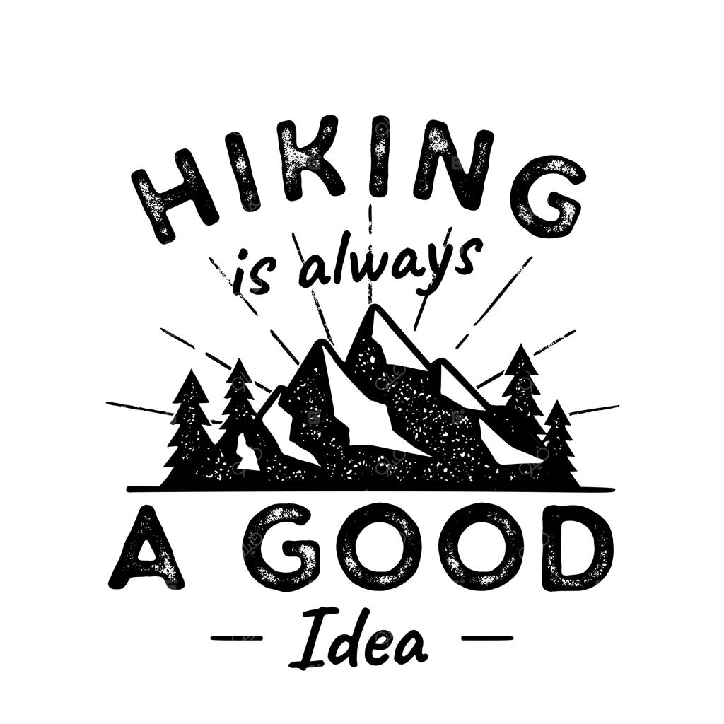 تصویر لوگوی ماجراجویی کوهنوردی: کوهنوردی یک انتخاب عالی است. با طراحی کوه‌ها، درختان و اشعه‌های خورشید.