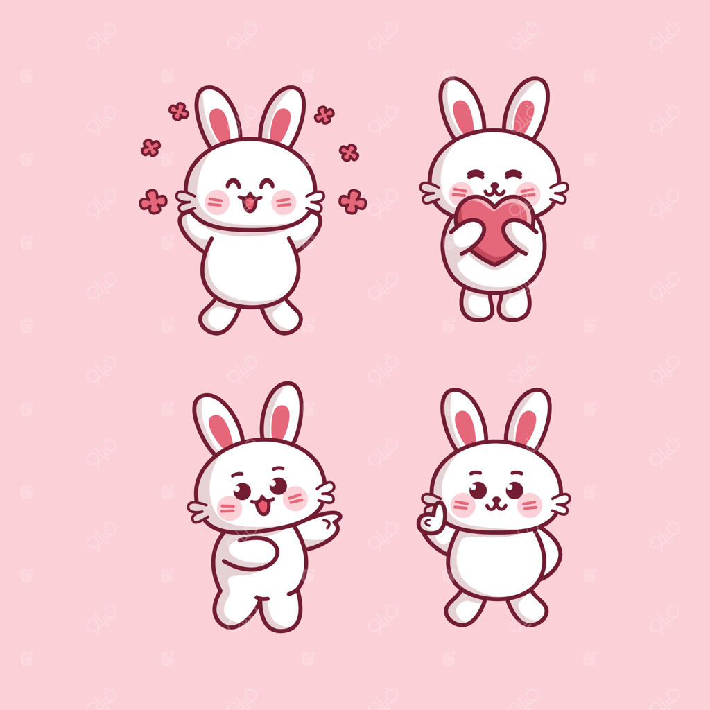 استیکر و ایموجی ژست مسکات خرگوش بامزه