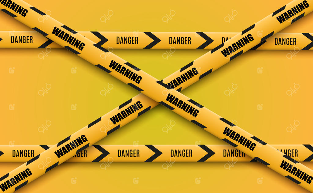 نوار هشدار موانع بر روی پس‌زمینه شفاف. تصویرسازی.