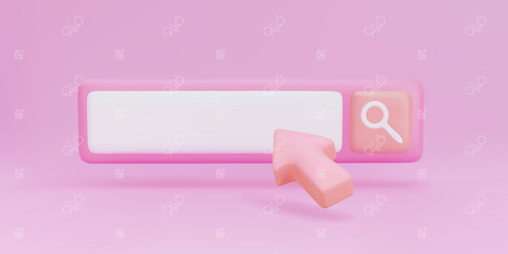 قالب نوار جستجوی سه‌بعدی برای ناوبری وب‌سایت با اشاره‌گر واقعی ماوس