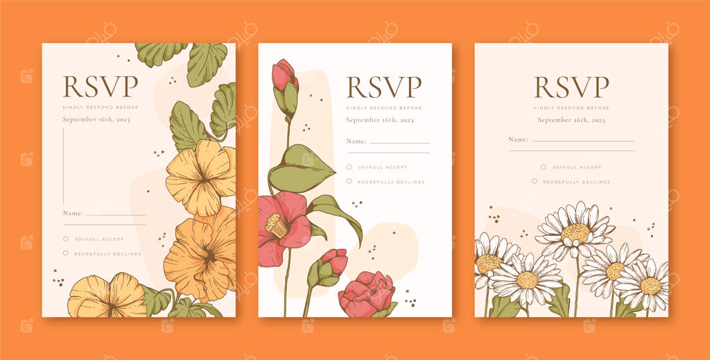 قالب کارت دعوت با طراحی دست‌ساز