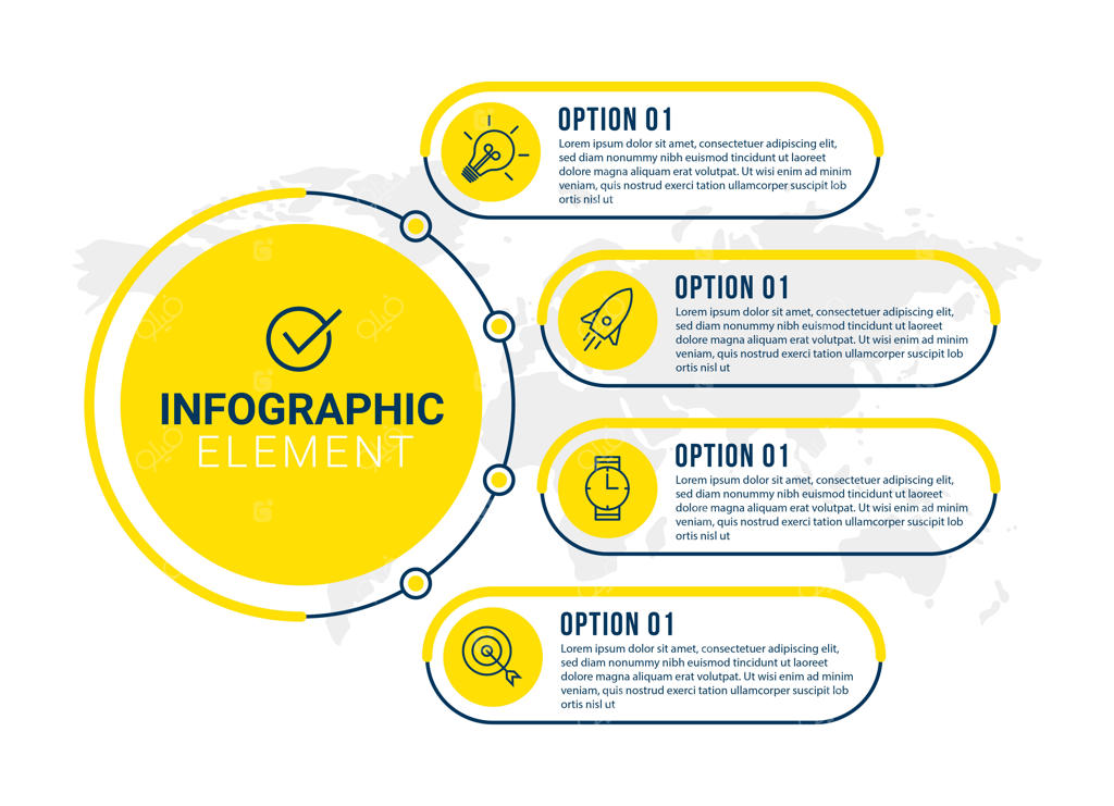 قالب اینفوگرافیک تجاری با ۵ گزینه برای ارائه
