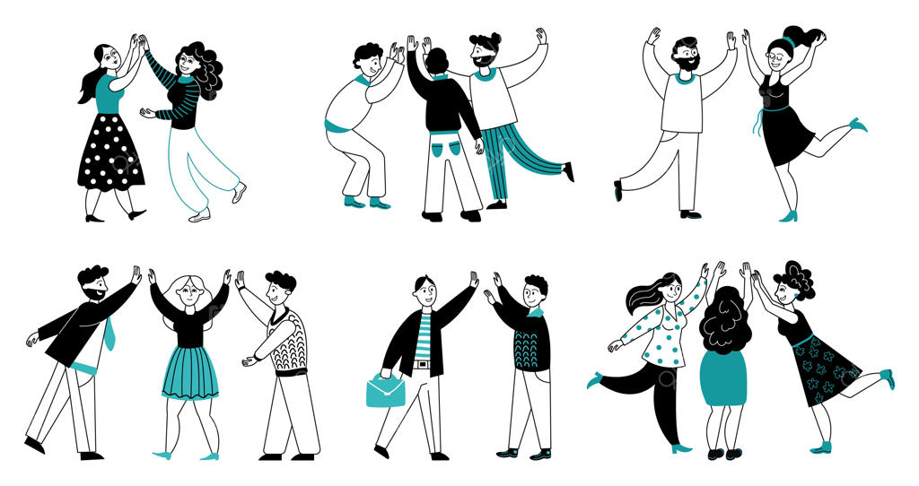 روز دوستی: زنان شاد دست‌ها را برای تیم‌سازی و حمایت بالا می‌برند - شراکت و همبستگی در میان دوستان و همکاران