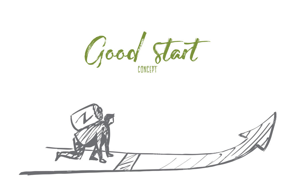 طرح مفهومی دست‌کشیده برای یک شروع خوب