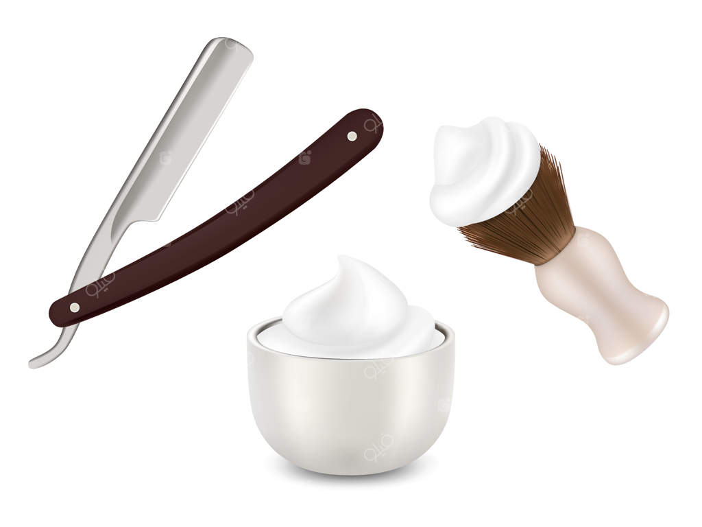 تیغ سلمانی، برس اصلاح و فنجان کف اصلاح