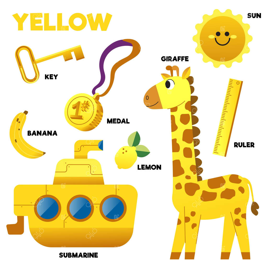 کلمات و عناصر زرد به انگلیسی