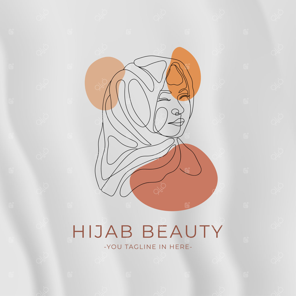 طراحی لوگوی خطی حجاب زنانه