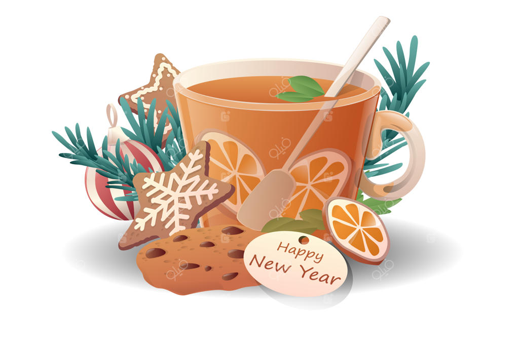 تصویرسازی وکتوری ترکیب بامزه کریسمس برای انیمیشن