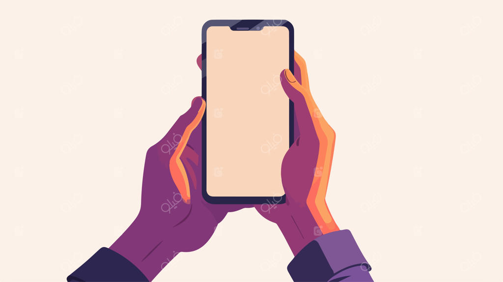 فردی که گوشی در دست دارد و صفحه نمایش، تصویر شخصی را در حال نگه داشتن آن نشان می‌دهد
