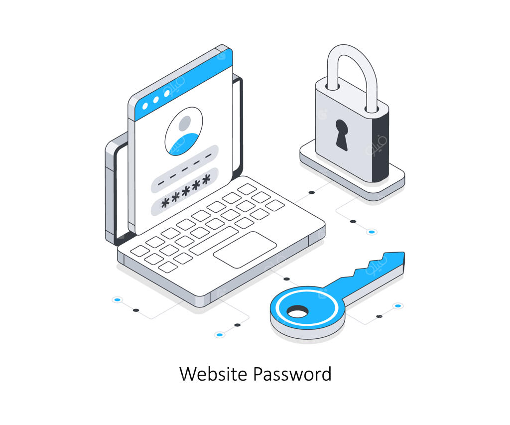 تصویرسازی ایزومتریک رمز عبور وب‌سایت (فایل EPS)