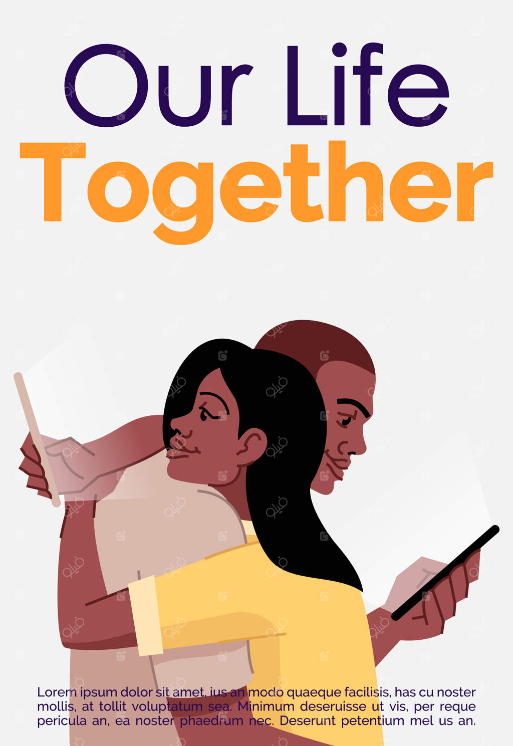 قالب بروشور زندگی مشترک ما. درمان اعتیاد به فناوری