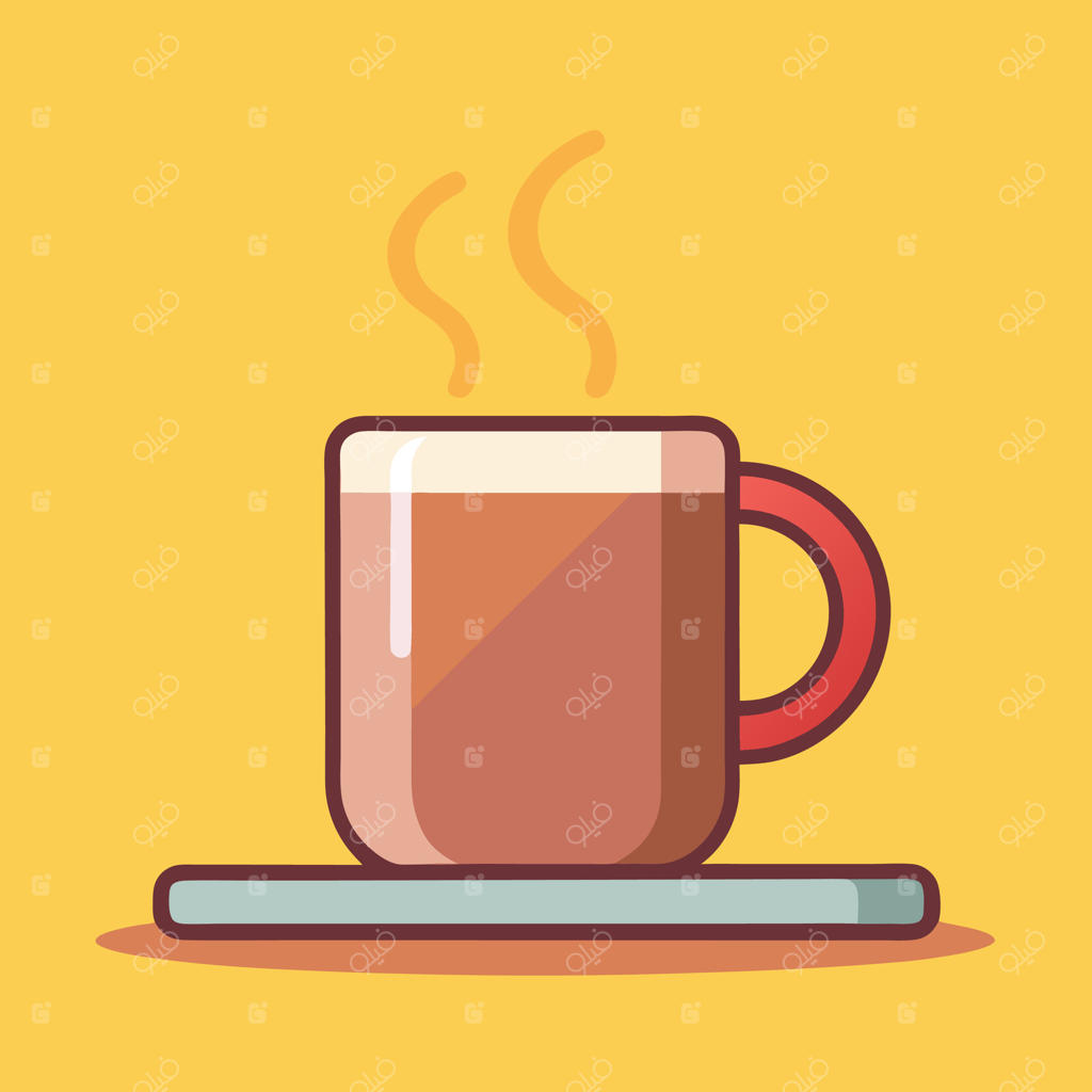 آیکون فنجان قهوه خندان با حس گرم و دلنشین
