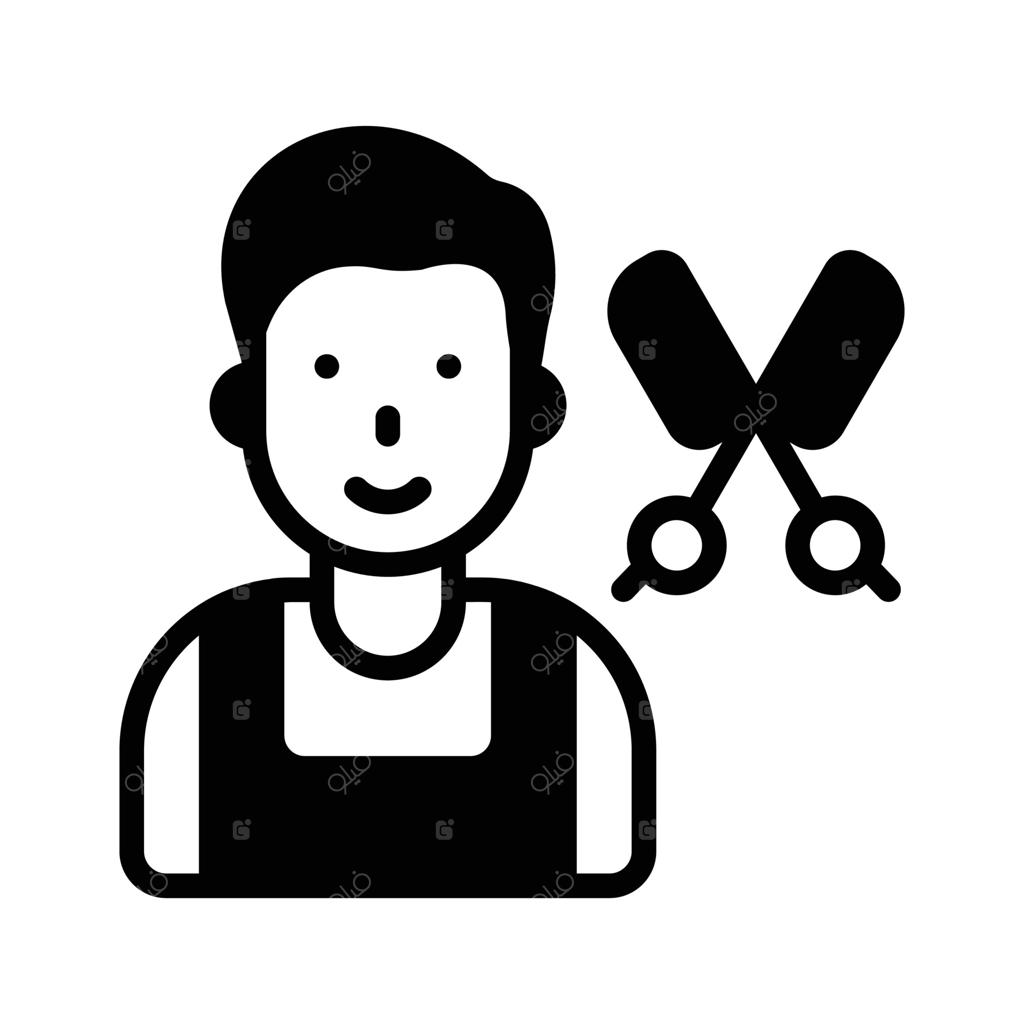 آیکون شیک و جذاب از چهره یک آرایشگر.